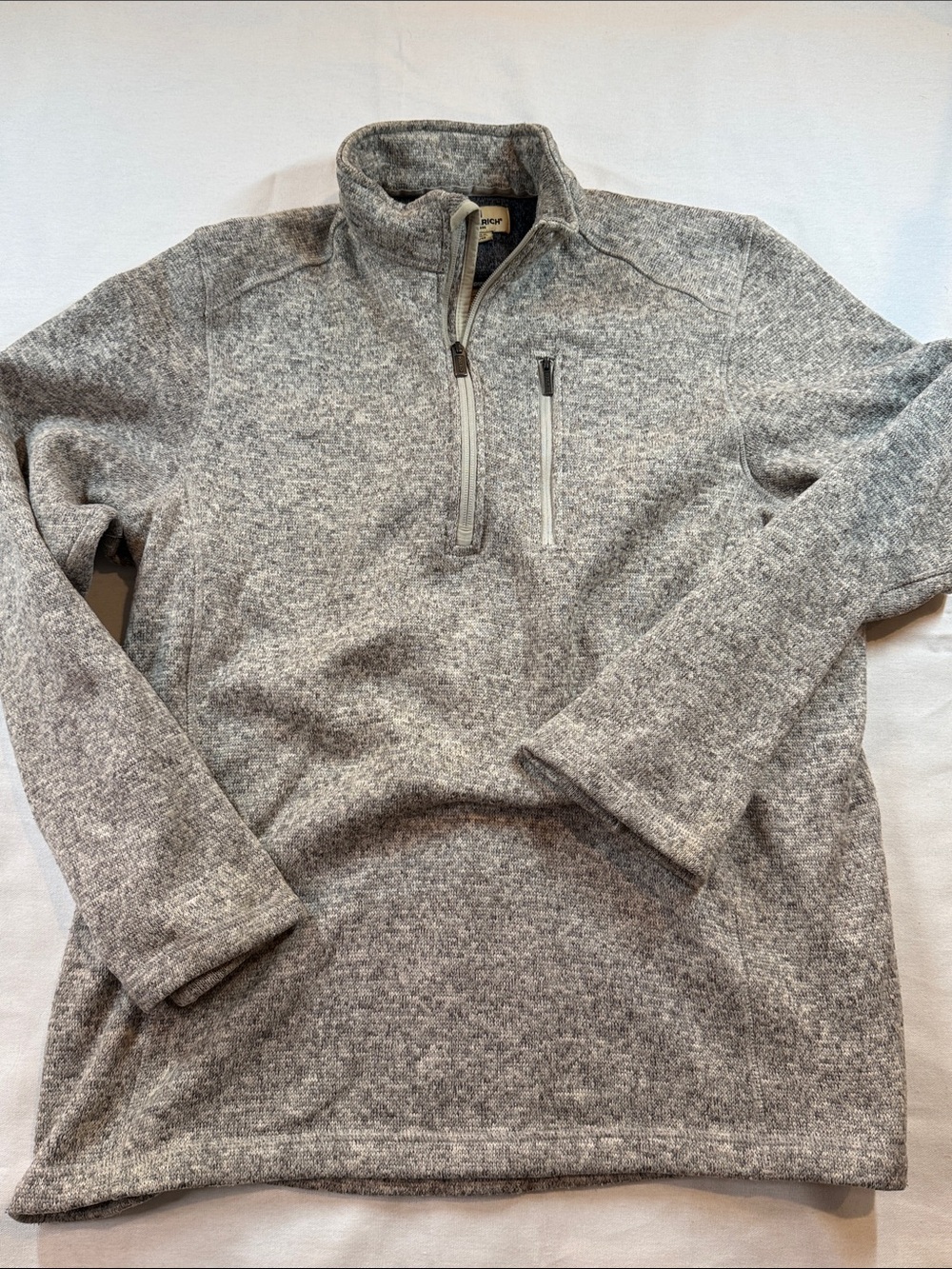 Woolrich 1/4 Zip Fleece Pullover Sweater Heather Gray Mens XL